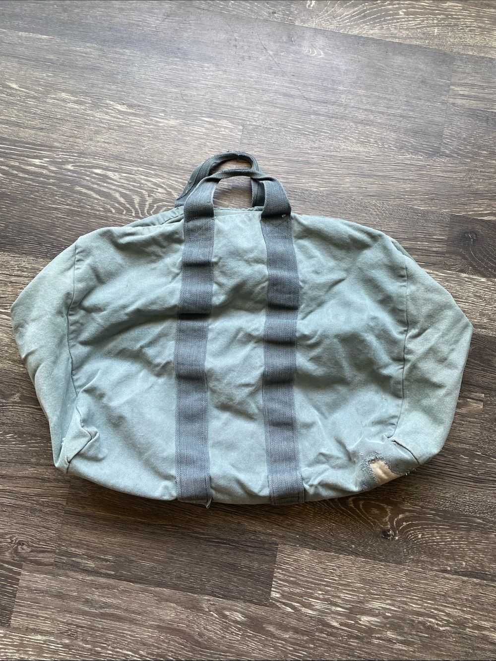 Vintage Military Duffel Bag / Kit Bag Olive Green Canvas Large Utility Carry Bag